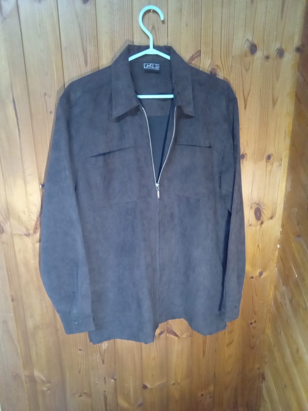 Liz Claiborne Men's Dark Brown Suede Zip Shirt Jacket